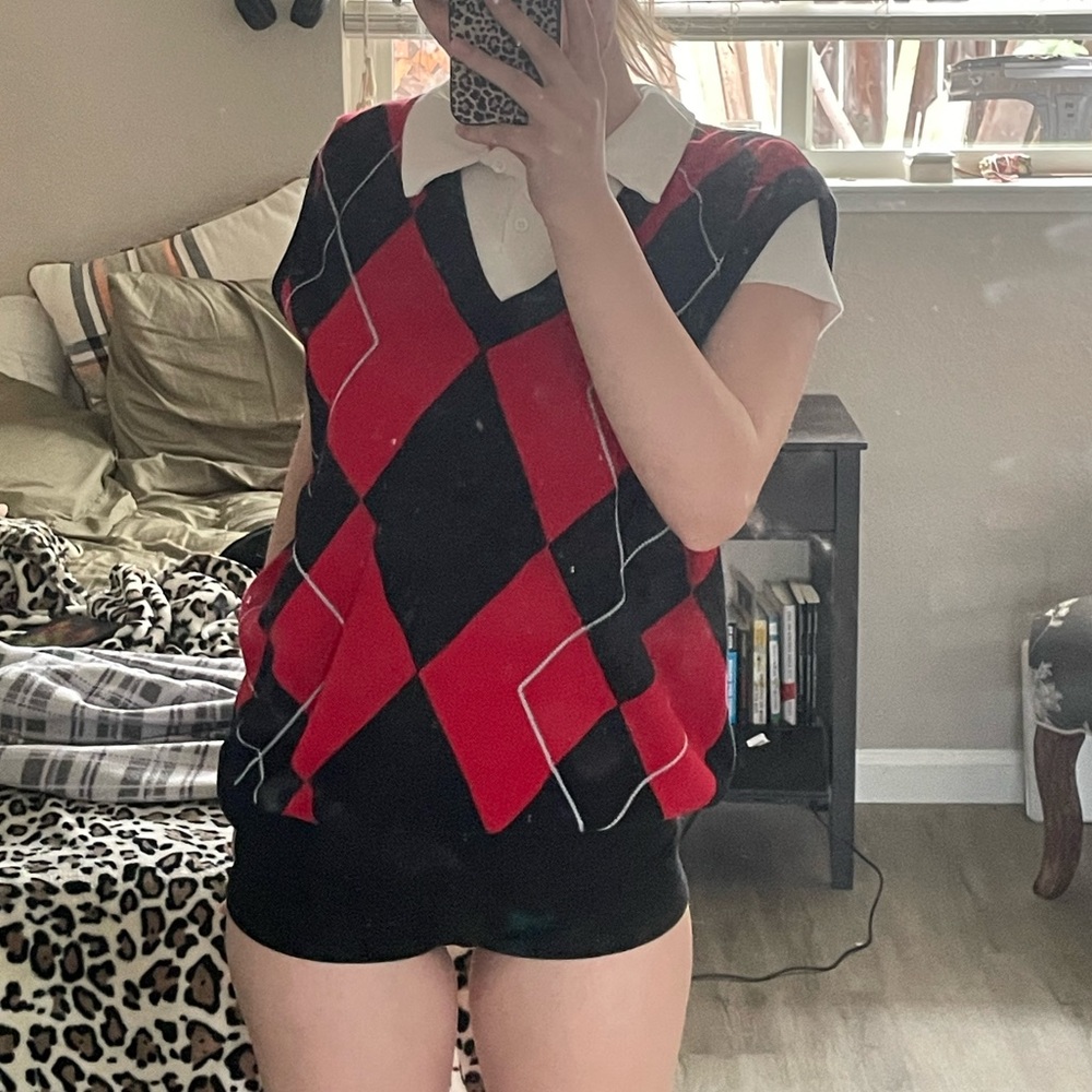 Red sweater vest